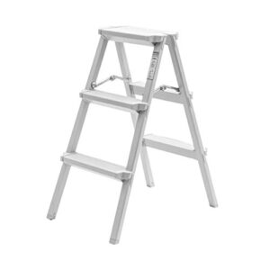 pengjie folding ladder step stool ladder stool 3 step folding aluminum heavy duty steel portable anti slip mat tread compact 150 kg capacity
