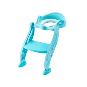 pengjie folding ladder step stool ladder stool kids training seat adjustable toilet potty chair sturdy non-slip foldable adjustable height