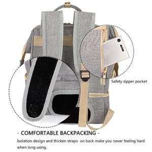 Breast Pump Backpack - Cooler and Moistureproof Bag Double Layer for Mother Outdoor Working Backpack with USB Charging Port, Large (Grey)