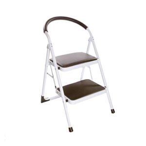 pengjie folding ladder step stool ladder stool 2 step folding heavy duty steel portable anti-slip mat 150 kg capacity