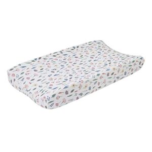 ed ellen degeneres painterly floral - soft plush multi floral velboa changing pad cover, pink, white, butter, sage, pink, white, green, blue