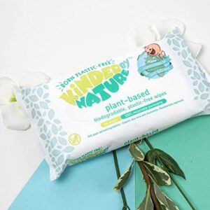 Kinder by Nature Plant Based Baby Wipes - 100% Biodegradable & Compostable, 672 Count (12 Packs of 56) - 99% Plant-Based Ingredients, Plastic-Free Wipes