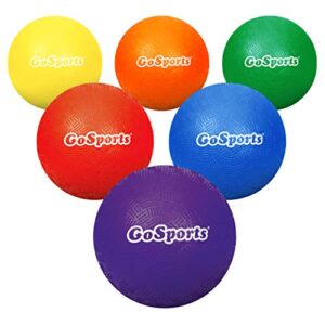 gosports 5 inch inflatable no sting dodgeball 6 pack includes ball pump & mesh bag