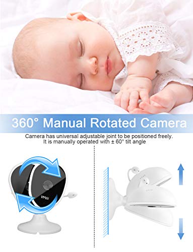Baby Monitor, 4.3'' Video Baby Monitor with 2 Cameras, Night Vision, Temperature Monitoring, 5 Lullabies, 2-Way Talk, VOX Mode, Feeding Time Alarm, Support up to 4 Cams, 1000ft Stable Transmission