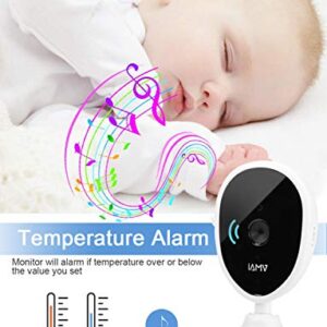 Baby Monitor, 4.3'' Video Baby Monitor with 2 Cameras, Night Vision, Temperature Monitoring, 5 Lullabies, 2-Way Talk, VOX Mode, Feeding Time Alarm, Support up to 4 Cams, 1000ft Stable Transmission