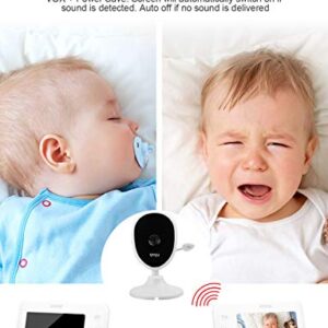 Baby Monitor, 4.3'' Video Baby Monitor with 2 Cameras, Night Vision, Temperature Monitoring, 5 Lullabies, 2-Way Talk, VOX Mode, Feeding Time Alarm, Support up to 4 Cams, 1000ft Stable Transmission