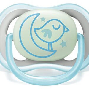 Philips AVENT Ultra Air Nighttime, 6-18 Months Pacifier, Blue, Pack of 4, SCF376/43