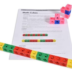 edxeducation Math Cubes - Set of 100 - Math Manipulatives - Classroom Learning Supplies, Homeschool Supplies, Preschool Learning, Counting Toys, Linking Cubes, Math Linking Cubes