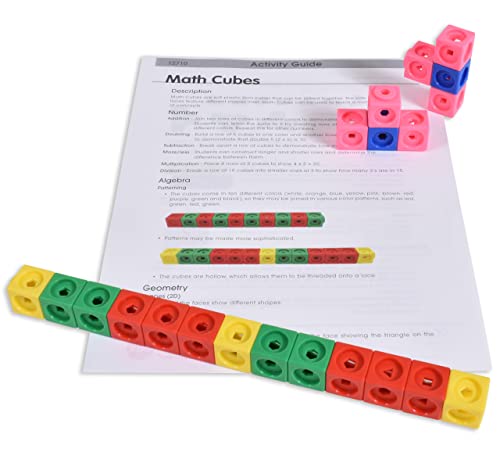 edxeducation Math Cubes - Set of 100 - Math Manipulatives - Classroom Learning Supplies, Homeschool Supplies, Preschool Learning, Counting Toys, Linking Cubes, Math Linking Cubes