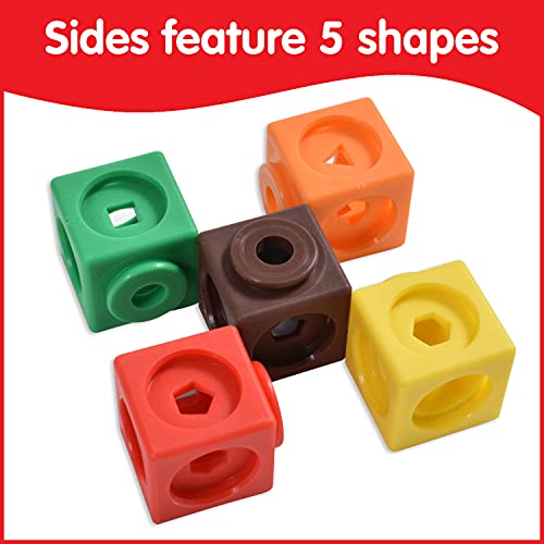 edxeducation Math Cubes - Set of 100 - Math Manipulatives - Classroom Learning Supplies, Homeschool Supplies, Preschool Learning, Counting Toys, Linking Cubes, Math Linking Cubes