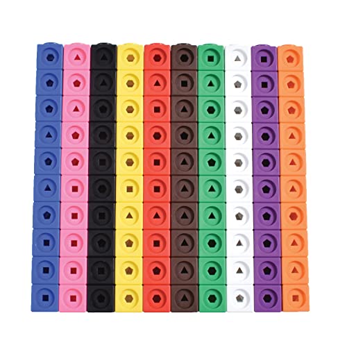 edxeducation Math Cubes - Set of 100 - Math Manipulatives - Classroom Learning Supplies, Homeschool Supplies, Preschool Learning, Counting Toys, Linking Cubes, Math Linking Cubes