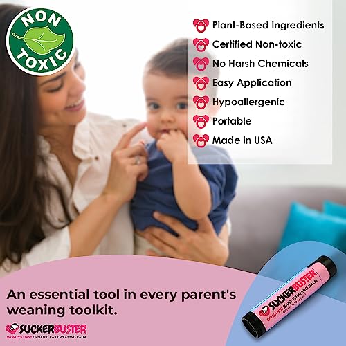 Suckerbuster Baby Breastfeeding Weaning Balm Stick- Plant Based Organic Vegan, Sucker Buster Nipple Balm Cream Ointment - for Babies to Quit Pacifier