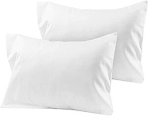 travel pillow case 12x16 size set of 2 envelope closure toddler pillowcase 600 thread count 100% soft egyptian cotton travel pillow covers 12 x 16, white solid