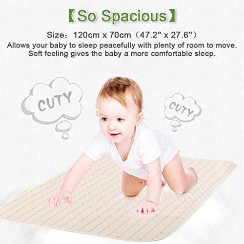 Waterproof Baby Bed Pad Maveek 47.2'' x 27.6'' Baby Organic Mattress Pad Bamboo Blanket Toddler Bed Sheet Protector Reusable High Absorbent Mattress Protector Baby Diaper Changing Pad