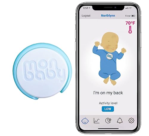 MonBaby Smart Baby Movement Monitor: Tracks Abdominal Movement, Feeling Temperature, Rollover, and Sleeping Position. Real-Time Alerts to Smartphone. HSA and FSA Approved.