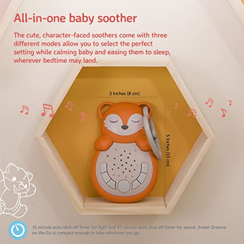 Cloud b Travel Comforting Sound Machine w/Calming Light | 4 White Noise and 4 Lullabies | Re-Activating Smart Sensor | Sweet Dreamz On the Go™ - Fox