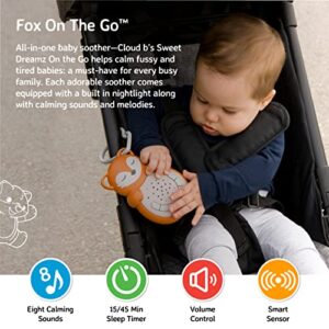 Cloud b Travel Comforting Sound Machine w/Calming Light | 4 White Noise and 4 Lullabies | Re-Activating Smart Sensor | Sweet Dreamz On the Go™ - Fox