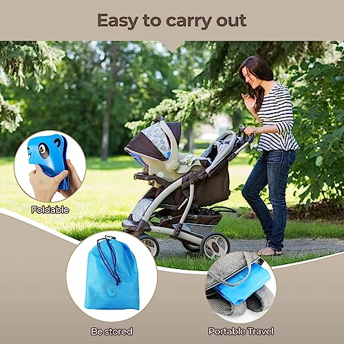 Upgrade Portable Potty Seat with Splash Guard for Toddler, Foldable Travel Potty Seat with Carry Bag, Non-Slip Pads Toilet Potty Training Seat Covers for Baby, Toddlers and Kids (Blue)