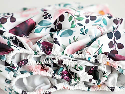 Baby Girls Boy Crib Bedding Changing Pad Cover Changing Table Pads (Pink Wine Floral)