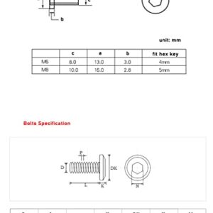 cSeao 114pcs M6 Hex Socket Cap Allen Bolts Rivet Screws Furniture Connecting Nuts for Crib Bolts Nuts Kit, M6x15mm to 80mm, Nickel Plated