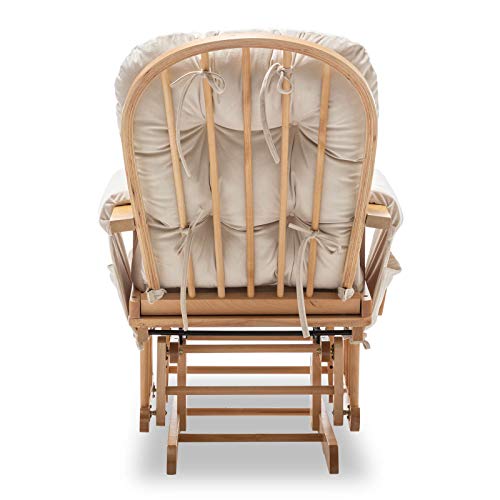 Paddie Glider Rocker Replacement Cushions with Storage Velvet Washable Non Slip for Glider Rocking Chair, 5PCS, Beige