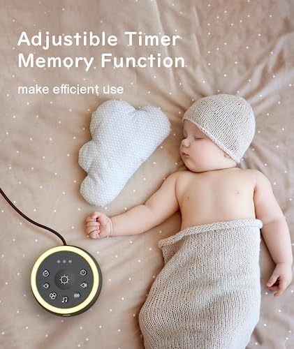White Noise Machine - Dreamegg Sound Machine for Baby Kid Adult, Noise Machine for Sleeping with 24 Calming Sound, Ambient Nightlight, Continuous or Timer, Loud Sleep Machine for Home Nursery Office