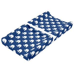 Changing Pad Cover – Premium Baby Changing Pad Covers 4 Pack – Boy or Girl Changing Pad Cover – Pure Jersey Machine Washable Navy and White Changing Table Cover – Diaper Changing Pad Cover Sheets