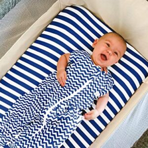 Pack n Play Sheets – Premium Pack and Play Sheet 4 Pack – 100% Super Soft Jersey Knit Cotton Playard Mattress Portable Playpen Fitted Play Yard Mini Crib Sheet for Boy (24 x 38 x 5)