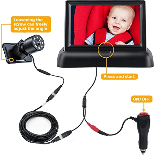 Itomoro Baby Car Mirror, View Infant in Rear Facing Seat with Wide Crystal Clear View,Camera aimed at baby-Easily to Observe The Baby's Every Move