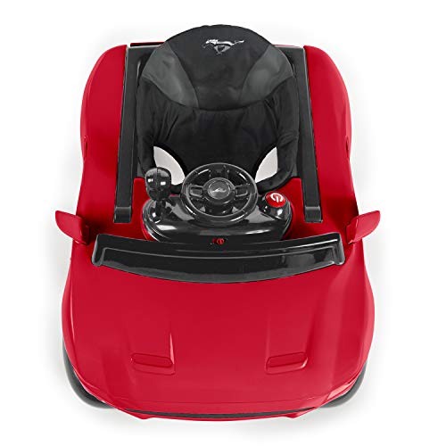 Bright Starts Ways to Play 4-in-1 Walker - Ford Mustang, Red, Ages 6 Months +, Red