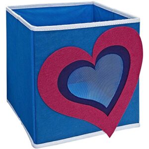 systembuild children's playroom kids toys organizing 11" x 11" character fabric drawer/storage bin (heart)