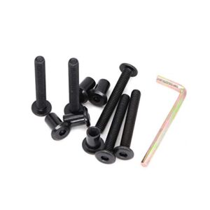 cSeao 10-Pack M6 x 45mm Black Hex Socket Cap Furniture Joint Connecting Bolts Barrel Cap Nuts Kit for Chairs Bed Crib
