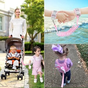 Accmor 3 in 1 Toddler Harness Leashes + Anti Lost Wrist Link, Kids Harness Children Leash for Girls, Child Anti Lost Leash Baby Cute Harness Belt Strap Hold Kids Close While Walking