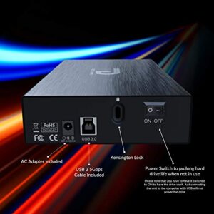 Fantom Drives 16TB External Hard Drive HDD, GFORCE 3 Pro 7200RPM, USB 3.0, Aluminum, Fanless, On/Off Switch, Black, GF3B16000UP