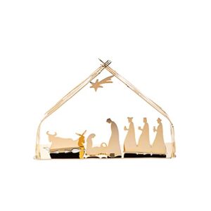 alessi bm09 gd bark crib christmas crib in 18/10 stainless steel, gold plated.
