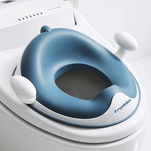 ANGELBLISS Baby Potty Training Toilet Seat with Soft Cushion Handles, Haute Collection, Double Anti-Slip Design and Splash Guard for Boys and Girls