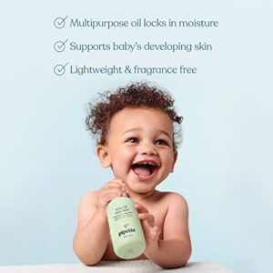Pipette Baby Oil - Nurture, Moisturize Baby Skin, Vitamin E, Sensitive, Dry Skin, Fragrance Free with Renewable Plant-Derived Squalane, 4.5 fl oz