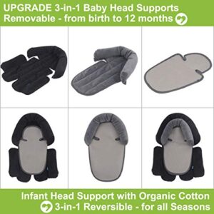 COOLBEBE Upgraded 3-in-1 Babybody Support for Newborn Infant Toddler - Extra Soft Car Seat Insert Cushion Pad, Perfect for Carseats, Strollers, Swings