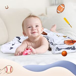 Homegician Baby Monthly Milestone Blanket Photo Prop for Newborn Growth Photography Football Baseball Basketball Soccer Champion Sports Month Blanket