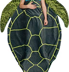 Silver Lilly Animal Tail Blanket - Plush Animal Sleeping Bag Blanket for Kids (Turtle)