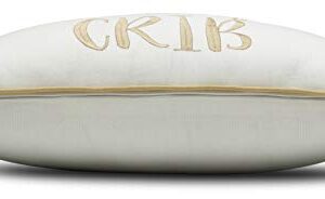Rudransha Welcome to My Crib Embroidered Lumbar Accent Throw Pillow Cover - Nursery Decor - 12x18, Ivory-Beige