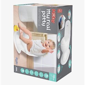 Nuby My Real Potty Training Toilet with Life-Like Flush Button & Sound for Toddlers & Kids, White