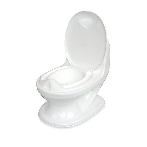 Nuby My Real Potty Training Toilet with Life-Like Flush Button & Sound for Toddlers & Kids, White