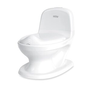 Nuby My Real Potty Training Toilet with Life-Like Flush Button & Sound for Toddlers & Kids, White