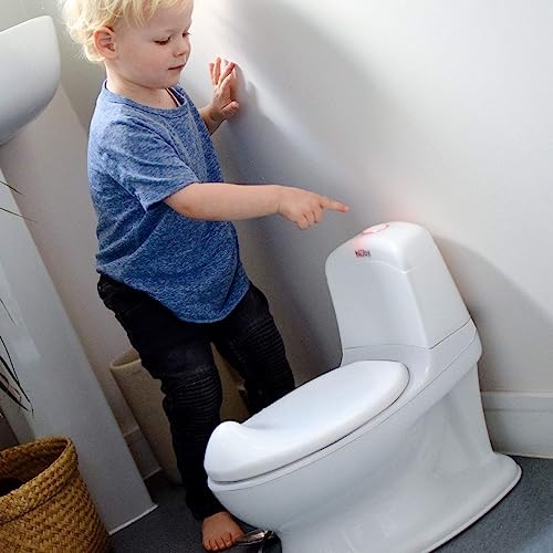 Nuby My Real Potty Training Toilet with Life-Like Flush Button & Sound for Toddlers & Kids, White