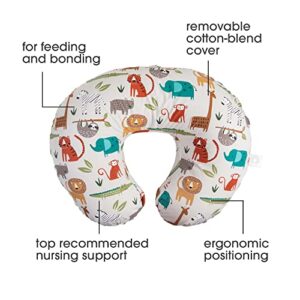 Boppy Original Support Nursing Pillow, Neutral Jungle, Ergonomic Breastfeeding, Bottle Feeding, and Bonding, Firm Hypoallergenic Fiber Fill, Removable Cover, Machine Washable