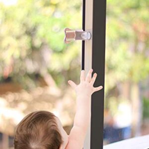 Inaya Sliding Door Lock for Child Safety (4-Pack) - Child Proof Locks for Sliding Glass Doors, Windows, Closets & Cabinets. Safety Locks for All Your Home Openings