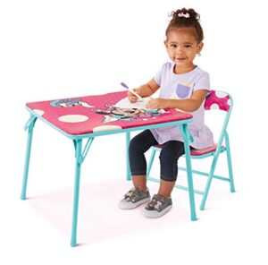 jakks pacific minnie jr activity table set with one chairs ,teal and red