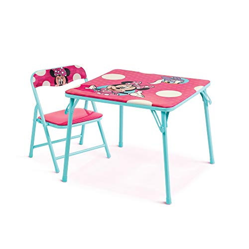 Jakks Pacific Minnie Jr Activity Table Set with One Chairs ,Teal and Red