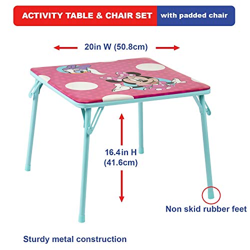 Jakks Pacific Minnie Jr Activity Table Set with One Chairs ,Teal and Red